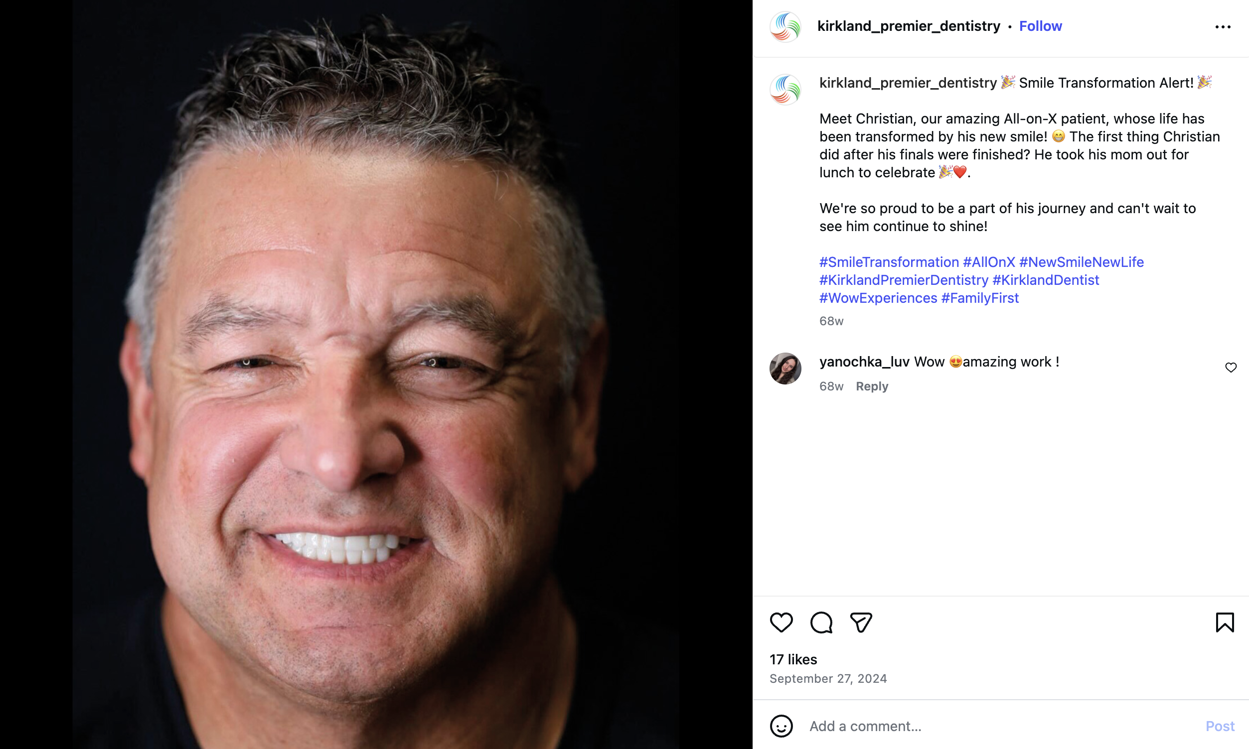 Cosmetic dentistry result social post 4