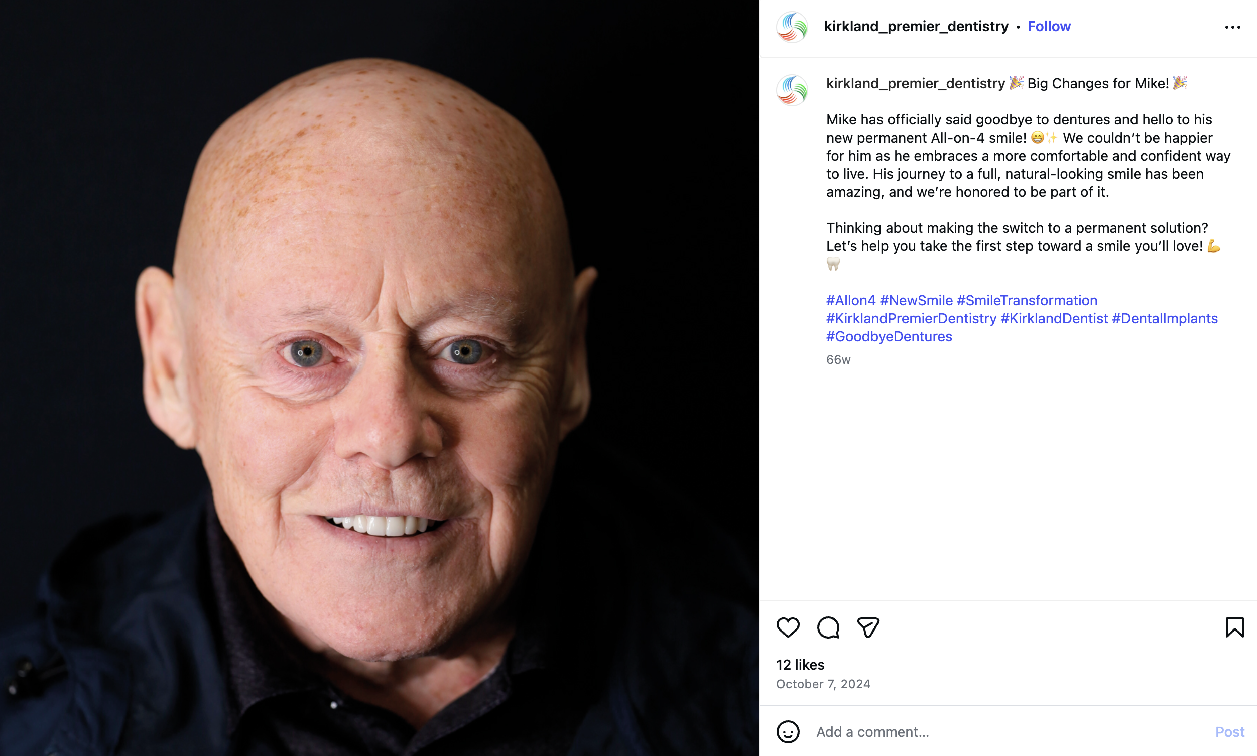 Cosmetic dentistry result social post 3